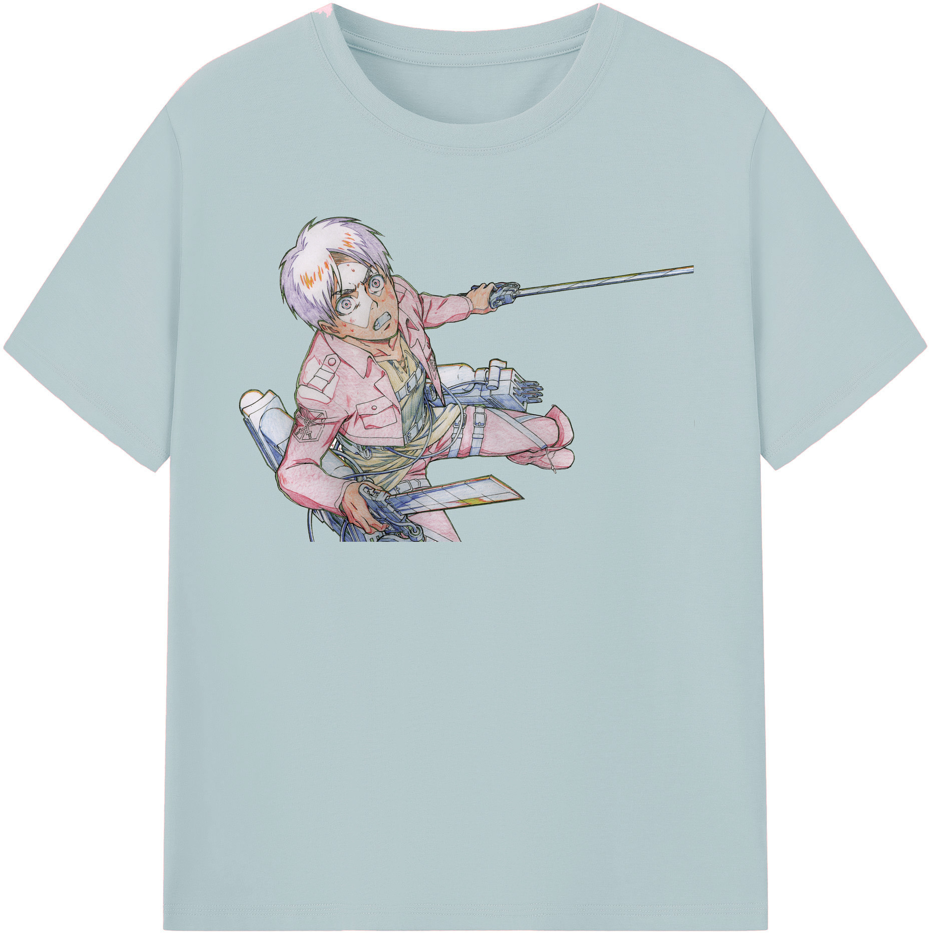 （画像用） 進撃の巨人 エレン･イェーガー Attack on Titan Eren Jäger 綿100％半袖Tシャツ（フロントプリント）